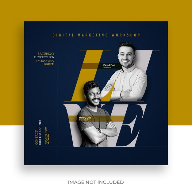 Trabalho de Marketing Digital Corporativo modelo de banner quadrado do Instagram