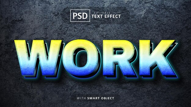 Trabalho efeito de texto 3d editável