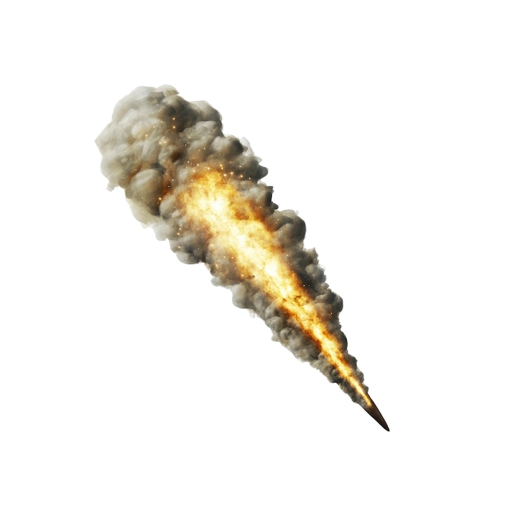 PSD traccia di fumo e fuoco del lancio del missile