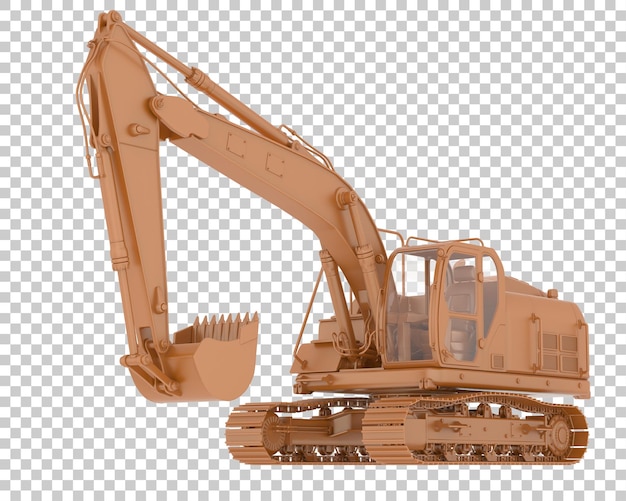 Traccia l'escavatore su sfondo trasparente 3d rendering illustrazione