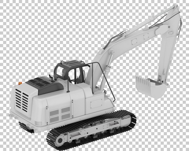 Traccia l'escavatore su sfondo trasparente 3d rendering illustrazione