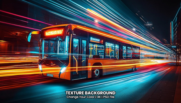 PSD traces de feux de circulation floues sur la route la nuit texture arrière-plan