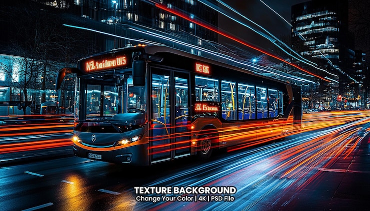 PSD traces de feux de circulation floues sur la route la nuit texture arrière-plan
