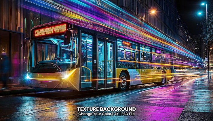 PSD traces de feux de circulation floues sur la route la nuit texture arrière-plan