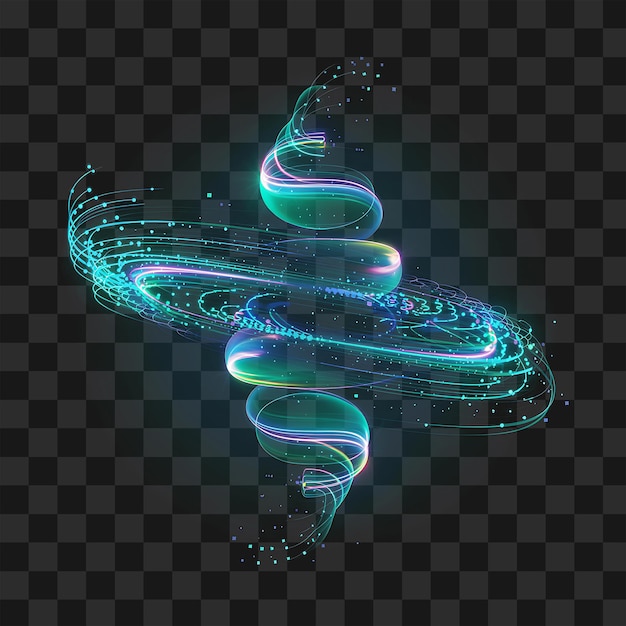 Des traces de lumière tourbillonnantes éthériques avec Bokeh sur PNG transparent