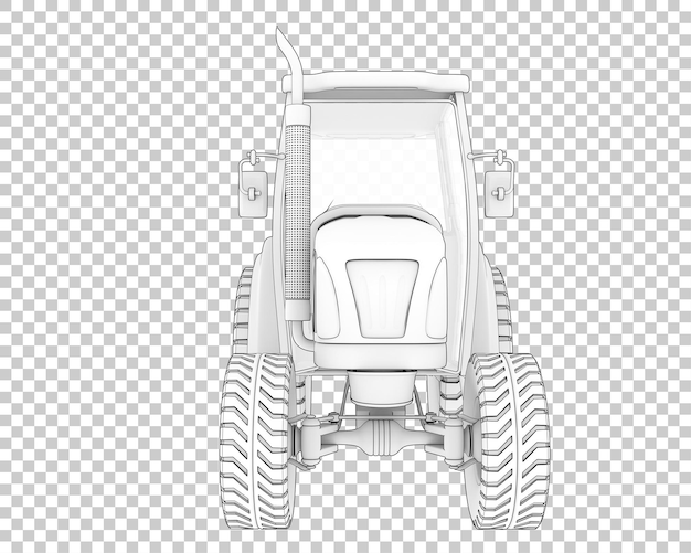 Tracteur agricole moyen sur fond transparent illustration de rendu 3d