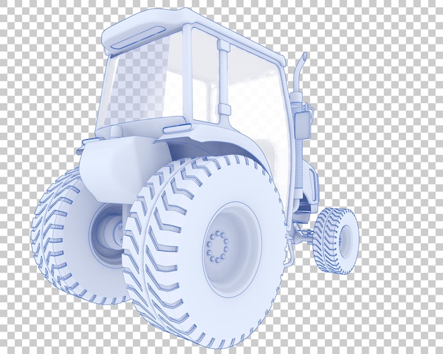 PSD tracteur agricole moyen sur fond transparent illustration de rendu 3d