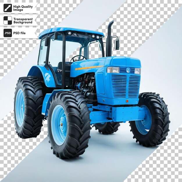 PSD un tracteur bleu avec le mot bleu dessus