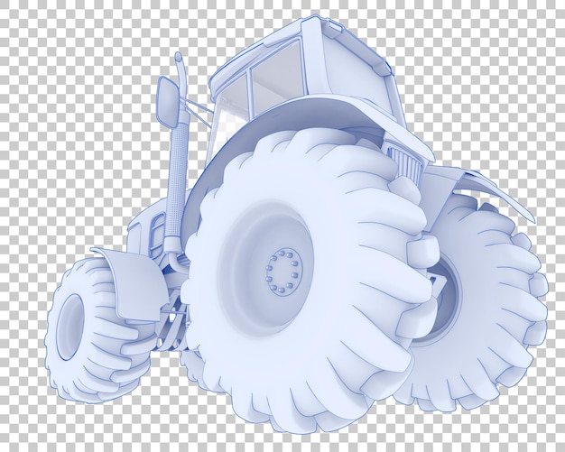 Tracteur sur fond transparent illustration de rendu 3d