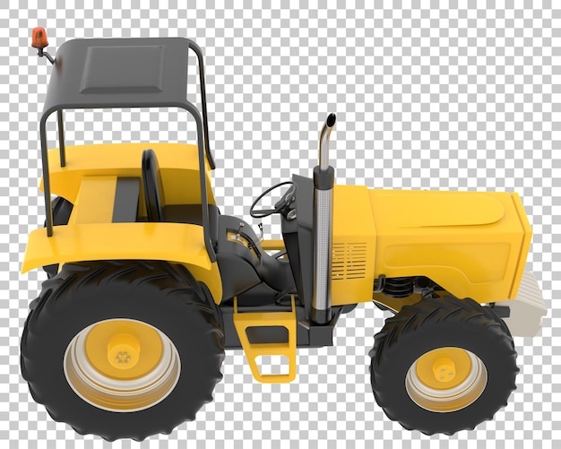 Tracteur sur fond transparent illustration de rendu 3d