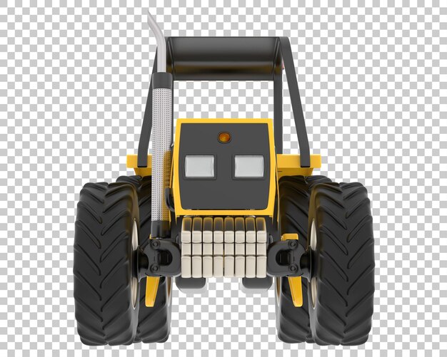 Tracteur sur fond transparent illustration de rendu 3d