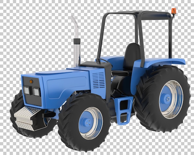 Tracteur sur fond transparent illustration de rendu 3d