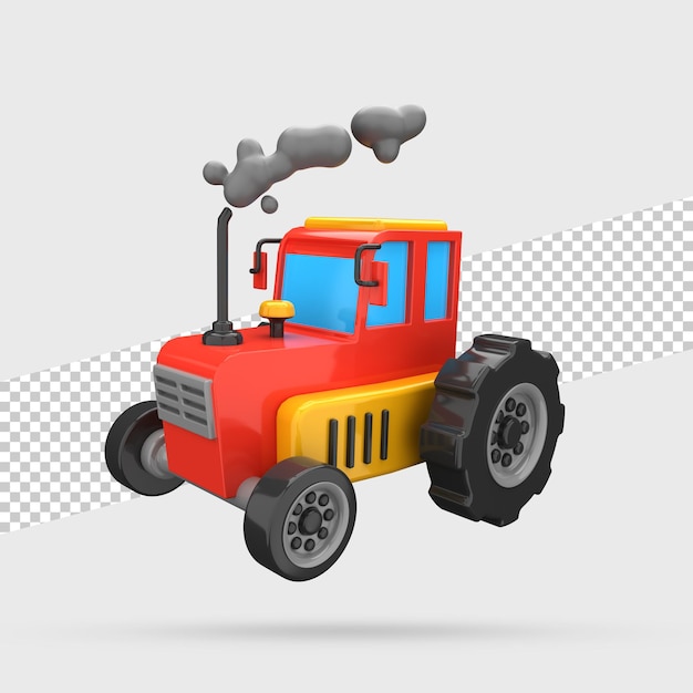 PSD tractor 3d render