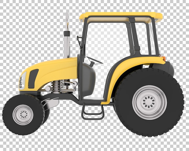 Tractor agrícola mediano sobre fondo transparente ilustración de renderizado 3d