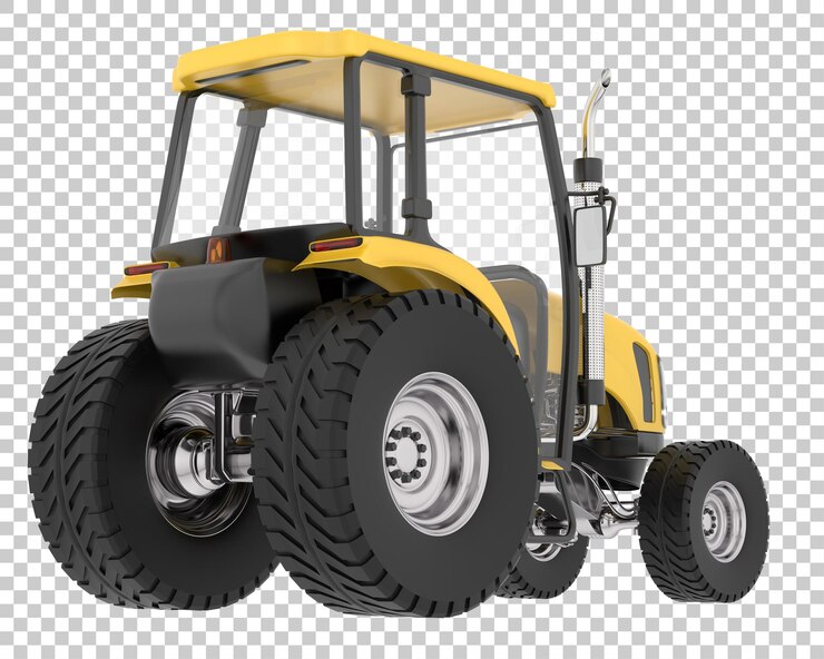 PSD tractor agrícola mediano sobre fondo transparente ilustración de renderizado 3d