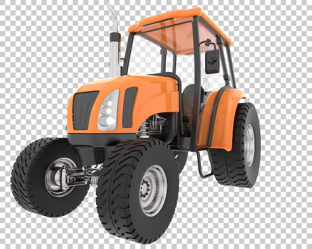 Tractor agrícola mediano sobre fondo transparente Ilustración de renderizado 3d