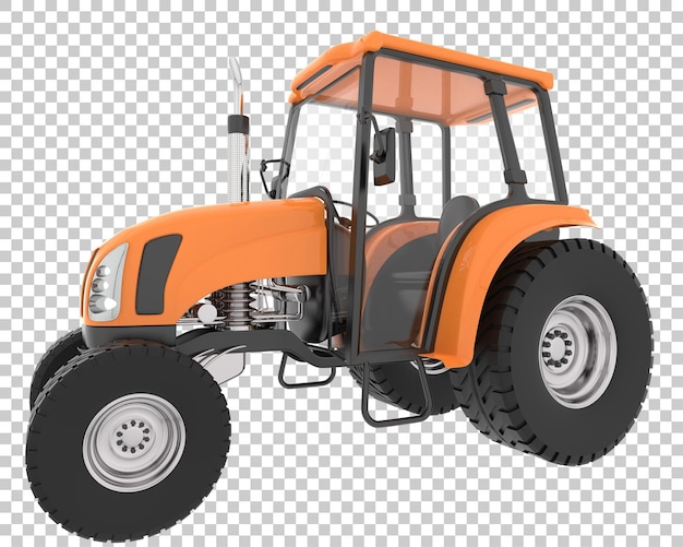 Tractor agrícola mediano sobre fondo transparente ilustración de renderizado 3d