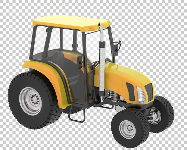 Tractor agrícola mediano sobre fondo transparente Ilustración de renderizado 3d