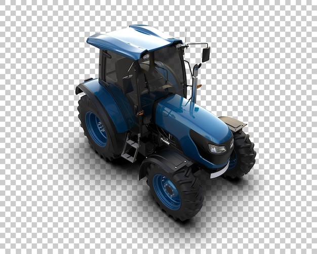 un tractor azul con una cubierta azul se muestra en un fondo blanco