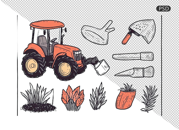 PSD tractor de jardim compacto
