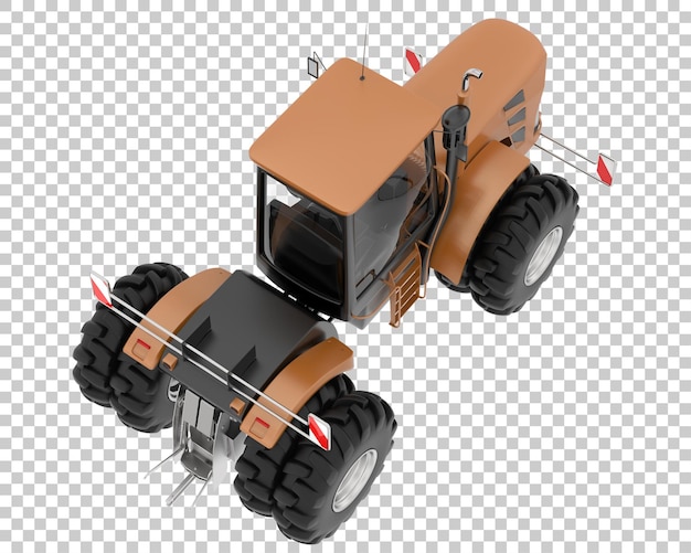 Tractor grande sobre fondo transparente Ilustración de renderizado 3d