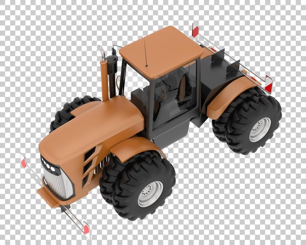 Tractor grande sobre fondo transparente Ilustración de renderizado 3d