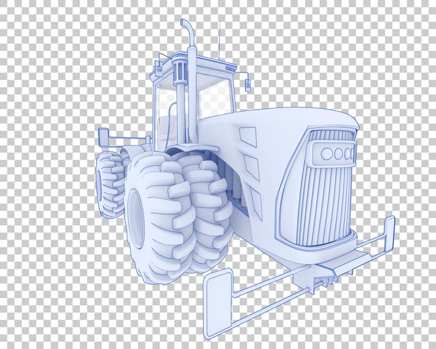 Tractor grande sobre fondo transparente Ilustración de renderizado 3d