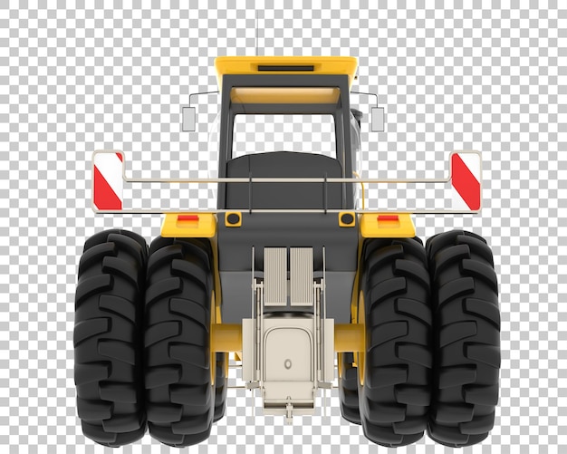 Tractor grande sobre fondo transparente Ilustración de renderizado 3d