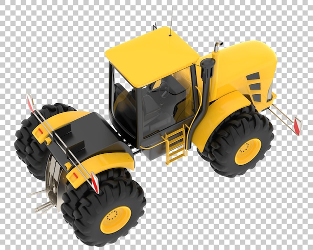 Tractor grande sobre fondo transparente Ilustración de renderizado 3d