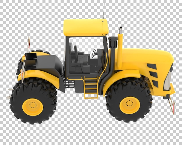 Tractor grande sobre fondo transparente ilustración de renderizado 3d