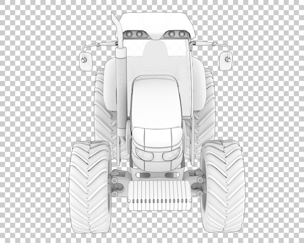 Tractor grande sobre fondo transparente ilustración de renderizado 3d