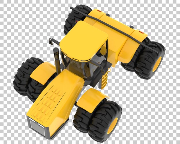 Tractor grande sobre fondo transparente Ilustración de renderizado 3d