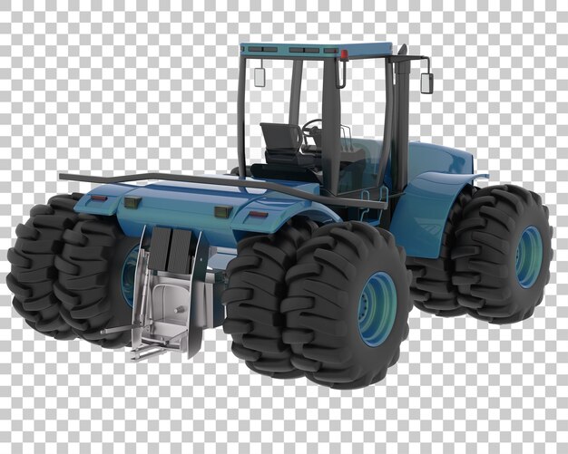 Tractor grande sobre fondo transparente Ilustración de renderizado 3d