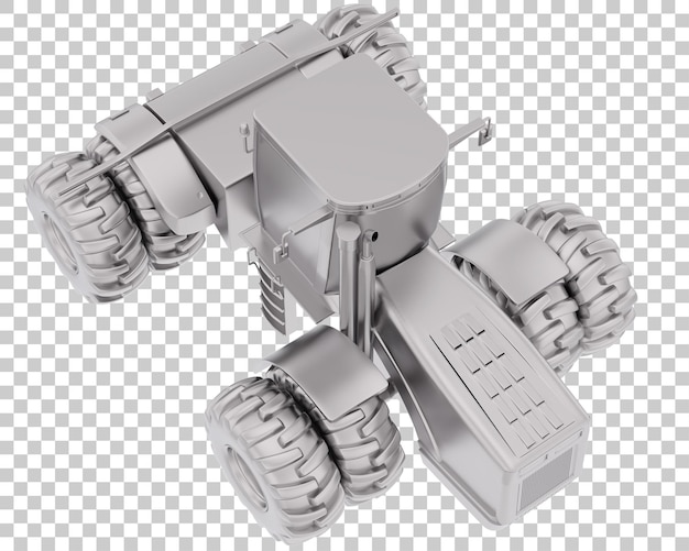 Tractor grande sobre fondo transparente Ilustración de renderizado 3d