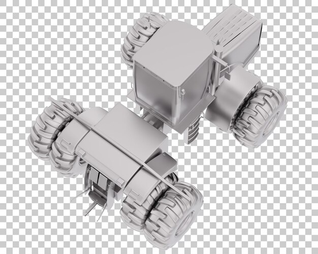 Tractor grande sobre fondo transparente Ilustración de renderizado 3d