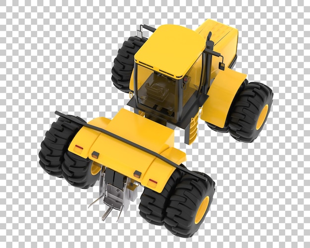 Tractor grande sobre fondo transparente Ilustración de renderizado 3d