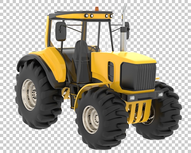 Tractor en la ilustración de renderizado 3d de fondo transparente