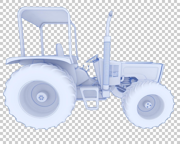 PSD tractor en la ilustración de renderizado 3d de fondo transparente