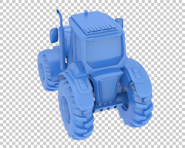 Tractor en la ilustración de renderizado 3d de fondo transparente