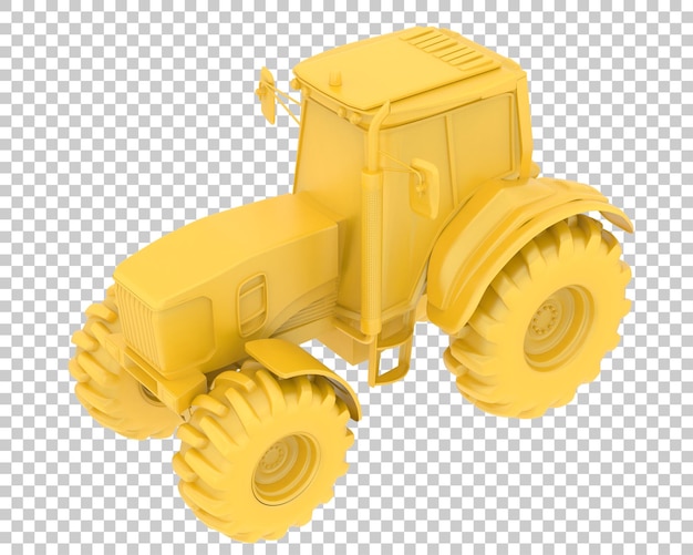 Tractor en la ilustración de renderizado 3d de fondo transparente