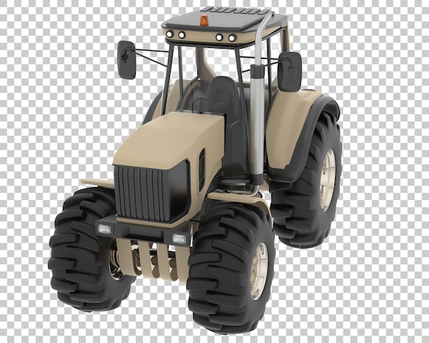 Tractor en la ilustración de renderizado 3d de fondo transparente