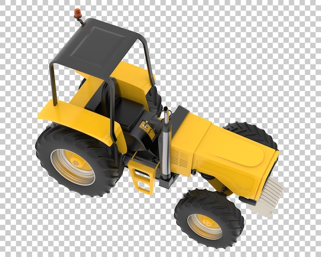 Tractor en la ilustración de renderizado 3d de fondo transparente