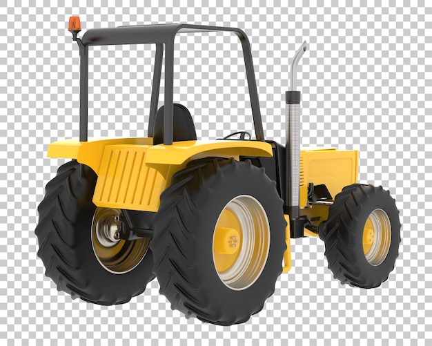 Tractor en la ilustración de renderizado 3d de fondo transparente
