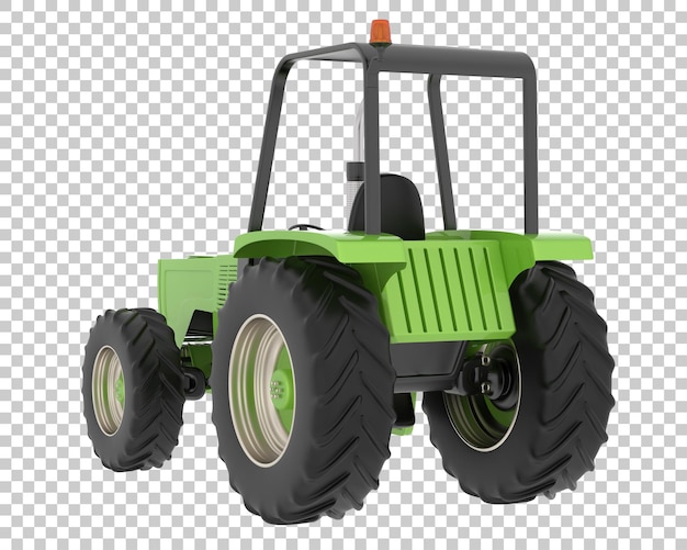 Tractor en la ilustración de renderizado 3d de fondo transparente
