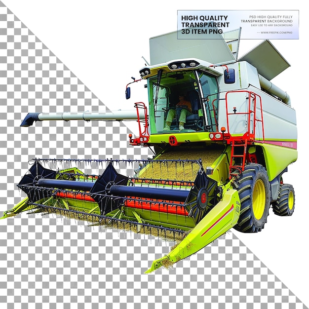 un tractor con un remolque amarillo que dice de alta calidad