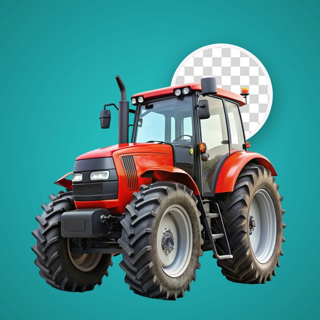 Tractor sobre un fondo transparente ilustración de representación en 3d