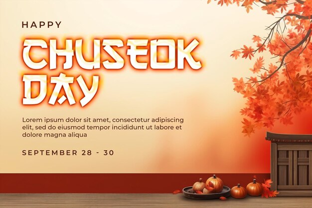 PSD traditioneller chuseok-hintergrund und bannerdesign