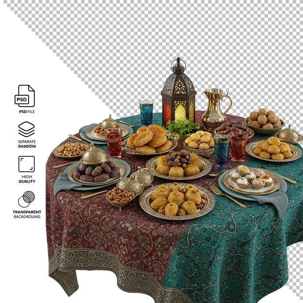 Tradizionale tavola da pranzo del Ramadan