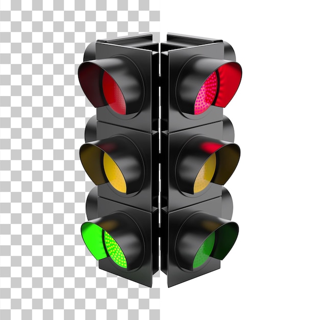 traffic light isolated on transparent background