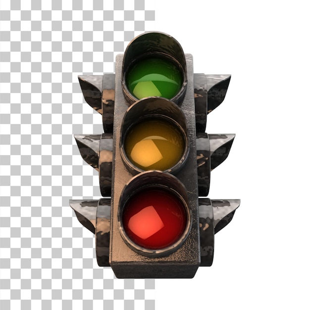 traffic light isolated on transparent background